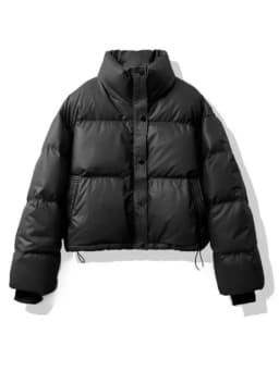 Women's Short PU Leather down Jacket Thickened Bread Style Zipper Closure Korean Style Straight Cut Cotton Inner Winter Coat
