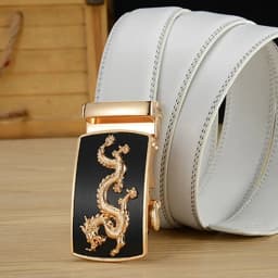 Men Genuine Leather Belts Metal Automatic Buckle Luxury Brand High Quality Belts for Men Famous Business Male Waistband 3.5cm