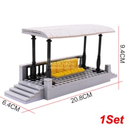 Marumine MOC City Train Railway Station Build Brick Model Kit Traffic Waiting Booth DIY Construction Block Set Christmas Gift