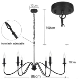 Retro Loft Living Room Chandelier Lighting E14 Vintage American Style Black/Gold Ceiling Chandelier Household Dining Room Light