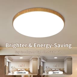 LED Ceiling Light Chandelier Wood Grain Color Ceiling Lamps Tricolor Led Panel Lights For Living Room Bedroom Kitchen Decoration