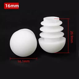 White Round Bung Plastic Blanking End Cap Tube Pipe Inserts Plug Insert Stoppers 13mm 16mm 19mm 20mm 22mm 25mm 28mm 30mm-60mm 