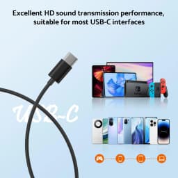 For Samsung Headphones HiFi Bass Stereo Volume Control With Mic USB Type C 3.5mm Wired Eadphone For Galaxy S25 S24 S23 S22 Ultra