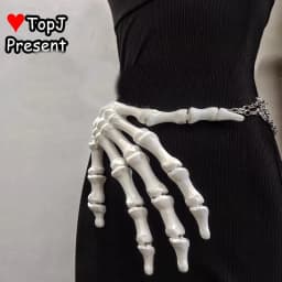Gothic Punk Waist Chain Skeleton Hand Design Belt Edgy Cosplay Subculture Fashion Accessory Vintage Lolita Waist Belt for Women