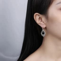 925 Sterling Silver Oval 8*10mm Natural Labradorite Earrings Vintage Ethnic Jewelry for Women Gift