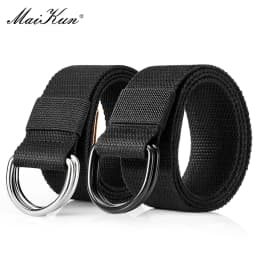 Maikun 2PCS Men Belt Double Ring Buckle Waistband Casual Canvas Belts Belt For Men