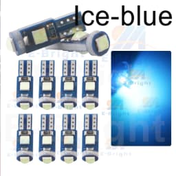 10PCS T5 W3W PCB 3030 3 Led Car Dashboard Bulbs Warming Instrument Lights Indicator 12V DC White Ice Blue Red Green Amber Pink