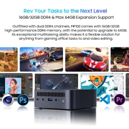 Blackview MP100 NEW Mini PC AMD Ryzen 5 7430U Windows 11 6-Core 12-thread 16GB DDR4 512GB SSD WiFi 6 Mini Computer PC BT5.2