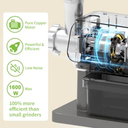 BioloMix 1600W 6-in-1 Meat Grinder – Touch Screen Presets, Auto-Reverse, Perfect for Grinding, Sausage and Kibbe Making