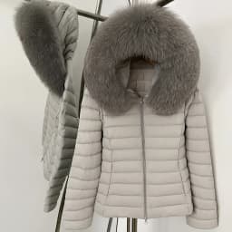 OFTBUY Goose Down Real Fox Fur Collar Lightweight Quilted Zip Up Clothes New Winter Puffer Coat Women Short Hooded Down Jacket