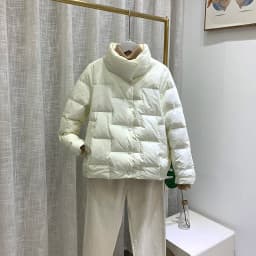 Schinteon Women Light Down Jacket Simple Casual Solid Color Stand Collar Short Outwear Autumn Coat Female New 2023 Fashion
