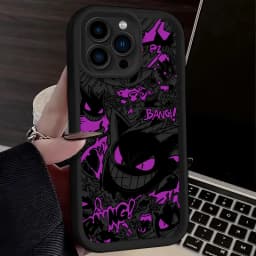 P-Pokemon Gengar Graffiti Phone Case for iPhone 17 Air 16 16E 15 14 13 12 11 Pro Max X XS X S Max XR SE 2020 SE4 7 8 Silicone