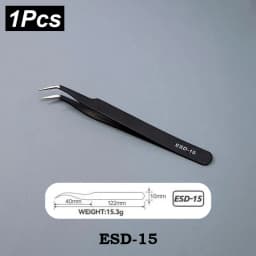 ESD Stainless Steel Tweezers 6Pcs Set Precision Maintenance Industrial Repair Curved Tool Home Working Model Making Hand Tool