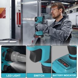 Brushless Electric Rivet Gun Cordless Rivet Nut Gun Drill Insert Automatic Riveting Tool With 2Pcs Battery
