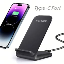 Fast Wireless Charger Stand Pad for iPhone 17 16 15 14 13 -11/XR, Samsung Galaxy S25/S26/S21/S20, Xiaomi 17 15 14, Huawei