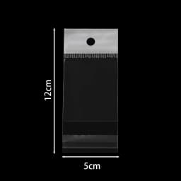 100pcs OPP Hanging Jewelry Storage Bags Clear Self-Adhesive Bags for Rings Earrings Bracelet Necklace Jewelry Display Packaging