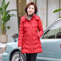 Women's Winter Thickened Long Cotton Jacket Quilted Slim Fit Waist-Cinching down Coat Regular Sleeve Long Zipper Closure