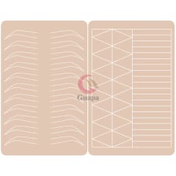 Microblading Practice Skin Pattern Sheet Pre-Printed Brow Mapping Guide Flexible Silicone Pad for Precise Hair Strokes & Shading