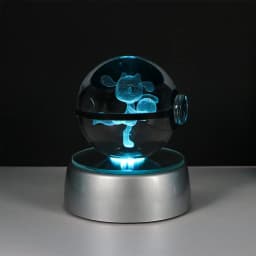 Pokemon 3D Crystal Ball Pikachu Gengar Eevee Mewtwo Anime Game Pokeball Led Night Light Base Kids Birthday Gift Home Decoration