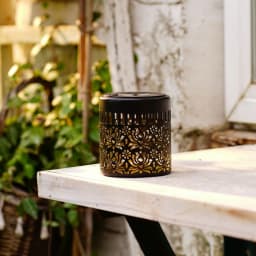 Solar Lights Peony Flower Pattern IP65 Metal Outdoor Step Wall Fence Lights Garden Backyard Decoration Outdoor Decor Front Door