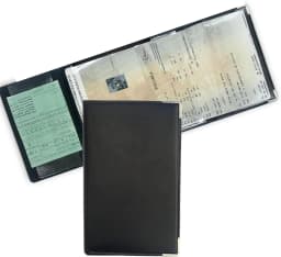 1/2pcs 4-Fold Grey Card Holder in Imitation Leather Vehicle Document, Insurance & Licence Holder – Elegant, Compact and Durable