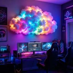 New Christmas Decoration Light 3D Thunder Cloud Lamp With Remote Control Halloween Christmas Holiday Decor Gaming Ambient Light
