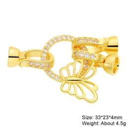 Juya DIY 18K Gold Plated Creative Closure Fasteners Lock Clasps Accessories For Needlework Beads Pearls Jewelry Making Material