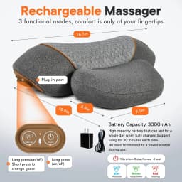 3-in-1 Neck Massager Pillow with Heating & Cervical Traction, Ergonomic Cervical Pillow for Neck Pain Relief Neck Pillow
