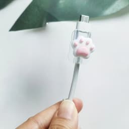 2pcs Cat Paw Shaped Cable Protection Clips, Suitable for Iphone Accessory Data Cables, Type-C Cable Protectors