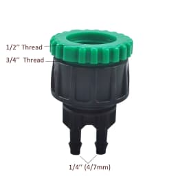 Female 1/2 3/4 To 1/4"  Garden Tap Y Water Splitter Irrigation 4/7 Hose Splitter Watering
