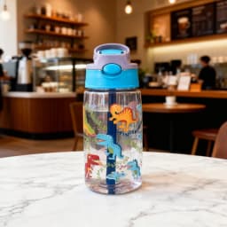 Kids Water Sippy Cup Kids 480ml Water Bottle with Straw and Handle Portable Drinking Bottle Cup Children