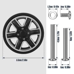 8Pcs Black Luggage Wheel Replacement with Screw Travel Luggage Wheels Replacement Suitcase Parts 55mm Axles Caster Wheel Repair