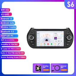 7" Ossuret Android Auto Car Radio for Fiat Fiorino Qubo Peugeot Bipper Citroen Nemo Multimedia Navi GPS RDS DSP CarPlay BT 4G