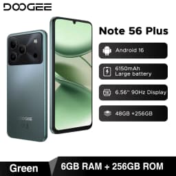 Global Version DOOGEE Note56 Plus Android 16 Smartphone 48GB+256GB 6150mAh Large Battery 6.56'' 90Hz Display 50MP Camera NFC