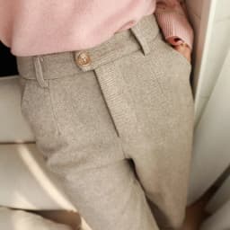 Wool Woolen Harem Trousers Women's Autumn and Winter New High Waist Slimming Ankle-Tied Suit Pants Loose Casual Cigarette Pants