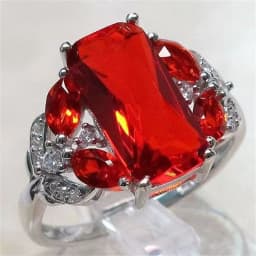 Milangirl Hyperbole Rings For Women Vintage Red Cubic Zirconia White Gold Color Luxury Jewelry Bridal Wedding Ring Drop Shipping