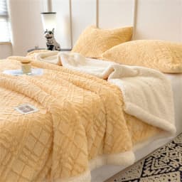Double Layer Sherpa Fleece Blanket Autumn Winter Thick Warm Plush Blankets for Bed Cozy Fluffy Soft Faux Rabbit Fur Sofa Blanket