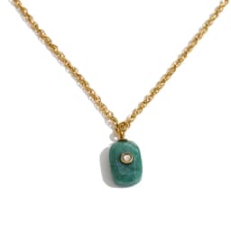 Yhpup New Arrivals Natural Stone Rectangle Triangle Necklace Pendant Exclusive