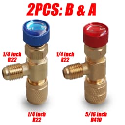 4/2/1PCS R410A R22 1/4" Refrigeration Charging Safety Valve Air Conditioning Refrigerant Safety Liquid Adapter Hand Tool Parts