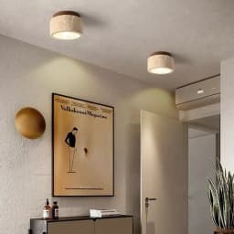 Japanese Wabi Sabi Style Yellow Cave Stone Ceiling Light Designer Retro Creative Entrance Hallway Foyer Balcony LED