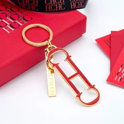 CH Shape Enamel Keychain Gold Tone Metal Car Key Holder Unisex Fashion Bag Charm Luxury Accessory Pendant Keyring