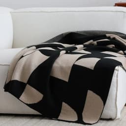 Nordic Geometric Throw Blanket Knitted Sofa Cover Home Decorative Cover Luxury Nap Bed Blanket Black And Coffee Soft Shawl Warm