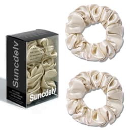 2PCS 100% Natural Silk Solid Color Hair Ties High Quality Hair Scrunchies Women Big Hairbands Hair Accessories 22Momme