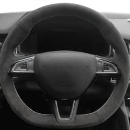 Anti-Slip Genuine Leather Suede Braid Car Steering Wheel Cover For Skoda Citigo Roomster Fabia Octavia Superb Karoq Rapid
