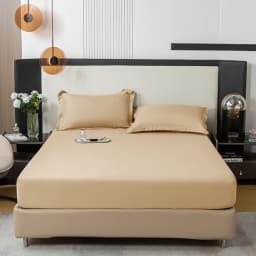 Black Fitted Sheet Home Bed Linen 90x200 Bed Cover with Elastic Band Tampa De Colchão Double Bedsheet (Pillowcase Need Order)