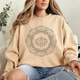 Mandala Sweatshirt for Women Men Boho Spiritual Pullover Cozy Yoga Meditation Sweater Artistic Geometric Pattern Gift Pullover