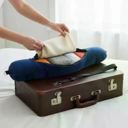 U-Shaped Fillable Travel Neck Pillow 2-in-1 Clothes Storage Neck Cushion for Airplane Travel Portable Washable Pillowcase Bag