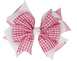 NEW Plaid Bows 4INCH School Hair Bows First Day Gingham Ribbon Stacked Bow Hair Clip Hairpin For Baby Girl Accessories