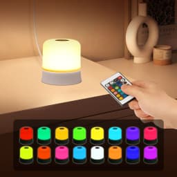 GGbingo Premium Rechargeable LED Night Light Remote Control Touch Switch RGB Dimmable Portable Reading Lamp Bedroom