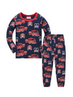 100% Cotton Children's Pajama Set 1-8 Year Old Boys and Girls Full Print Cartoon Pajama 2ps Comfortable Long Sleeve Home Suit